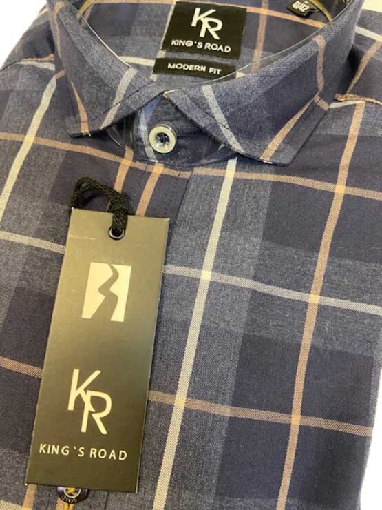 Flannel Shirt King's Road, Blauw Overruit - Afbeelding 3