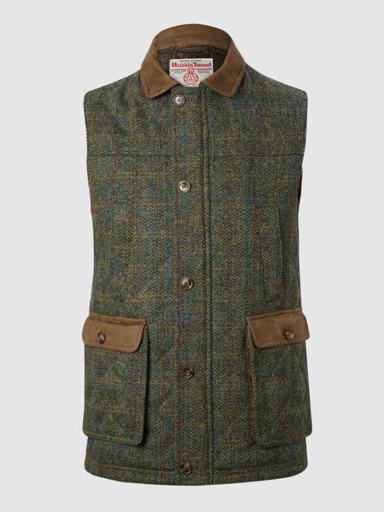 Harris Tweed Gilet, Bodywarmer green