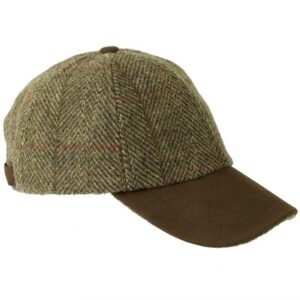 Harris Tweed Cap, Olive gold