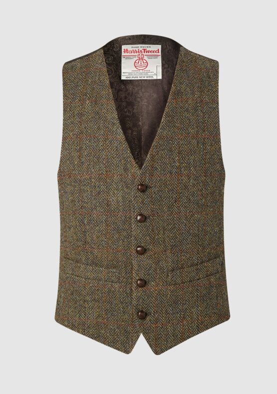 Harris Tweed Vestje, Iain Waistcoat - Brown