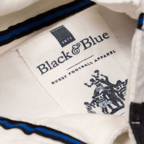 Classic Black, Blue & White 1871 Rugby Shirt - Afbeelding 3