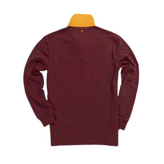 Classic Burgundy With Gold Collar 1871 Rugby Shirt - Afbeelding 3