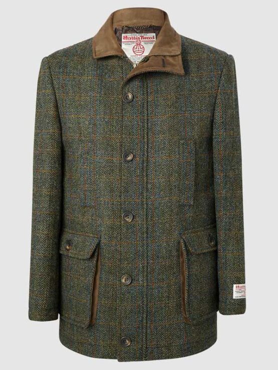 Harris Tweed Field Coat, Boyd Coat - Green Multi