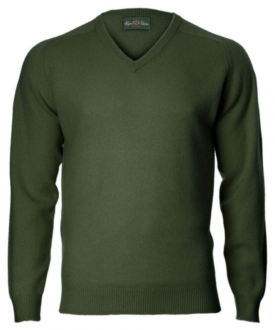 Alan Paine Lamswol Pullover V-hals, Updated Fit - Rosemary - Afbeelding 4