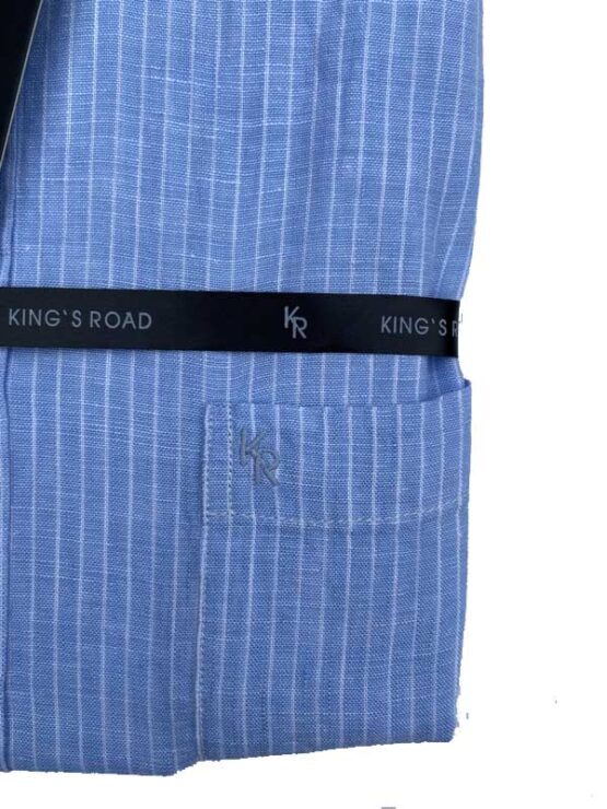 Shirt King's Road, Blauw Streep Linnen - Afbeelding 3