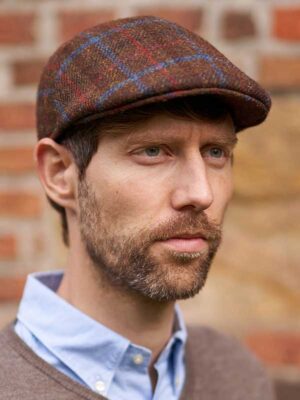 Harris Tweed Flat Cap Henry In Lord's Overcheck