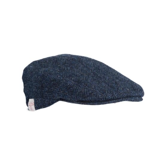 Flat Cap 610 Harris Tweed Blauw Visgraat