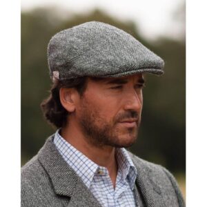 Flat Cap Harris Tweed Steel Grey