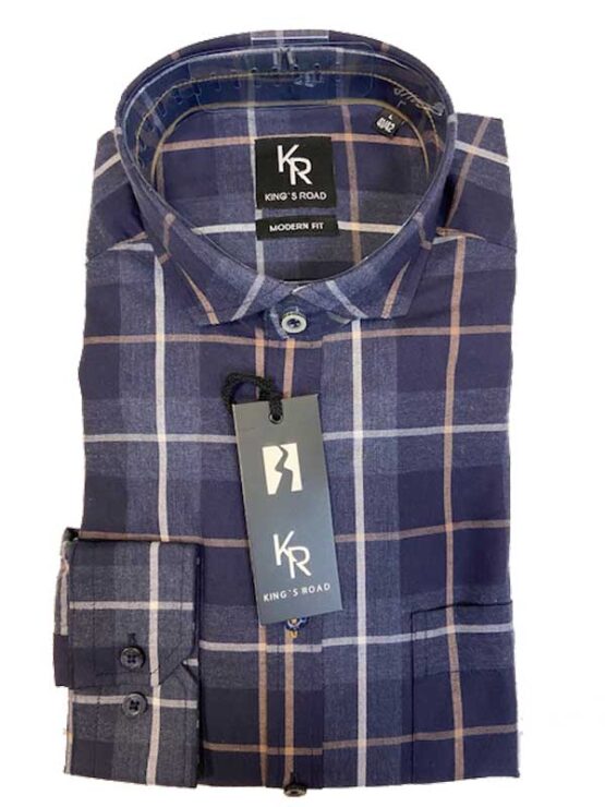 Flannel Shirt King's Road, Blauw Overruit