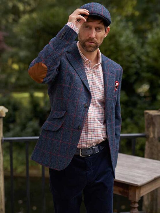 Harris Tweed Jacket Red Overcheck 614