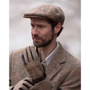 Flat Cap Harris Tweed White Sand