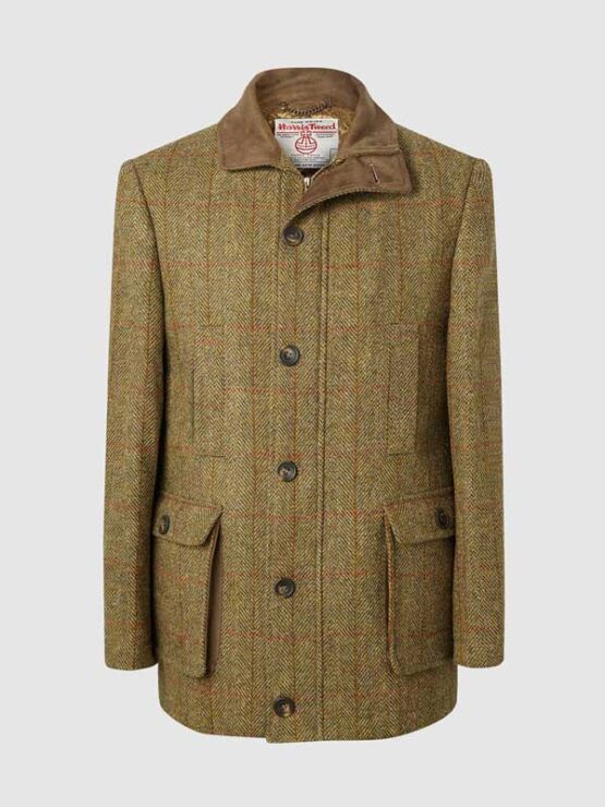 Harris Tweed Field Coat, Boyd Coat - Mustard