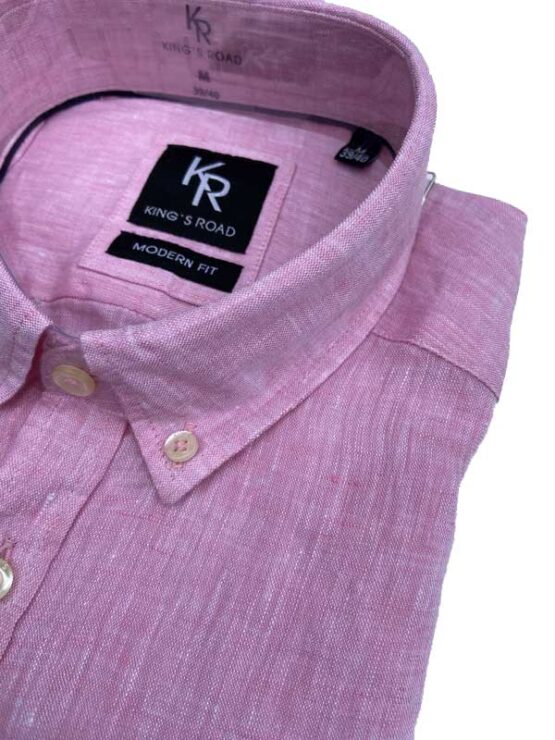 Shirt King's Road, Roze Linnen - Afbeelding 2