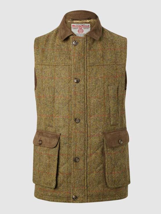 Harris Tweed Gilet, Bodywarmer MUSTARD