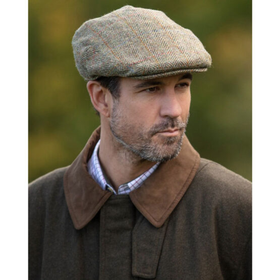 Flat Cap 630 Harris Tweed Groen overruit