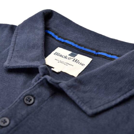 Long Sleeve Polo Shirt Blue - Afbeelding 5