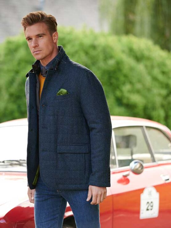 Wellington Tweed Visgraat Jack Blauw - Afbeelding 2