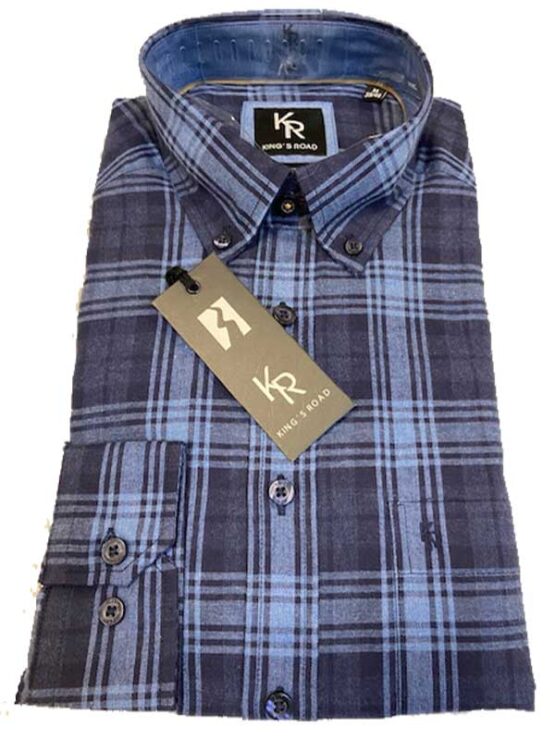 Flannel Shirt King's Road, Blauw Ruit - Afbeelding 2