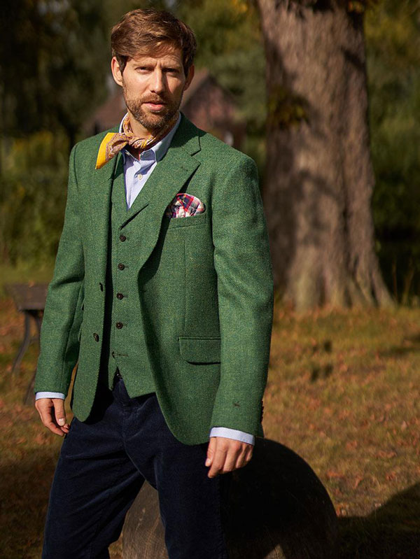 Harris Tweed Jacket London In Green Twill - Afbeelding 3