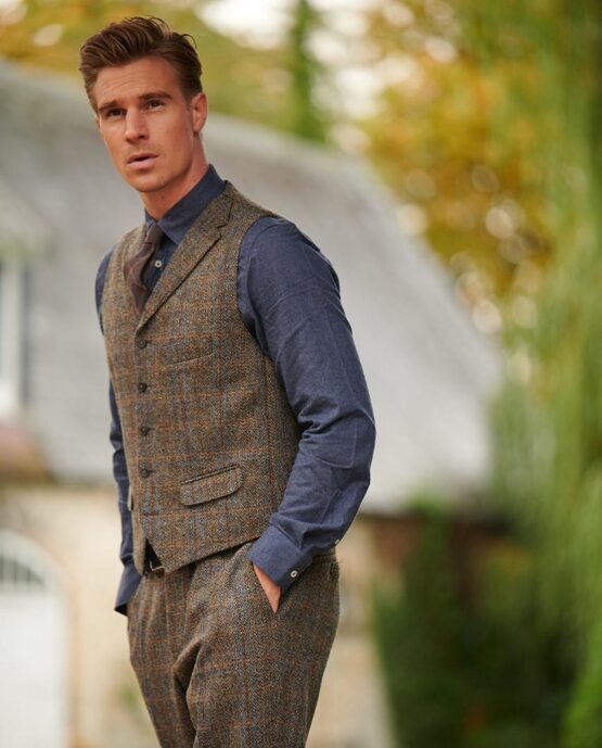 Harris Tweed Vestje met revers 631 - Afbeelding 2