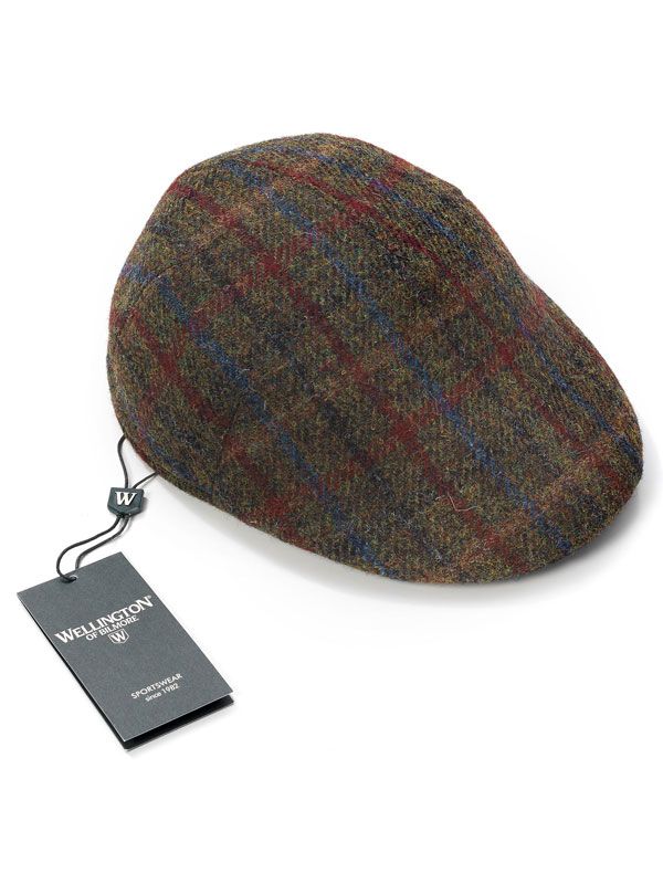 6661Harris_Tweed_Flat_Cap__Groen_met_Overruit