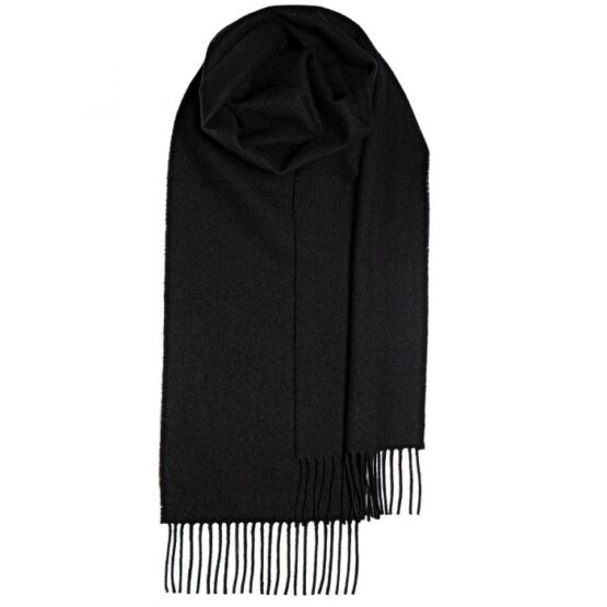 Lamswollen Shawl, Black Plain