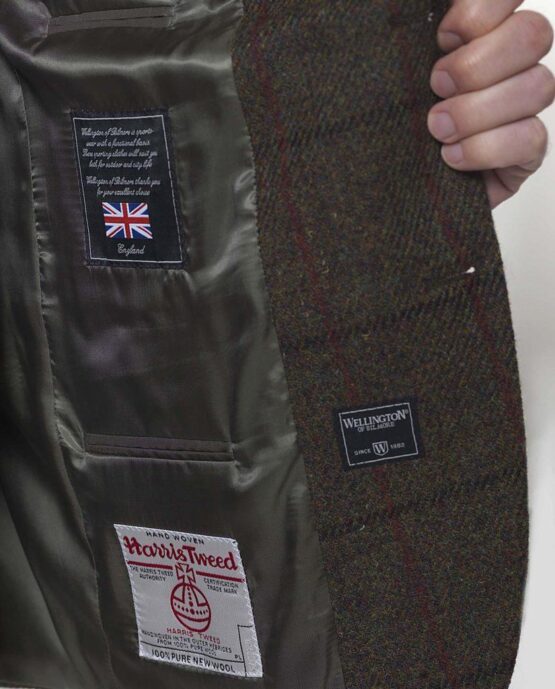 Harris Tweed Jacket Green Overcheck 633 - Afbeelding 3