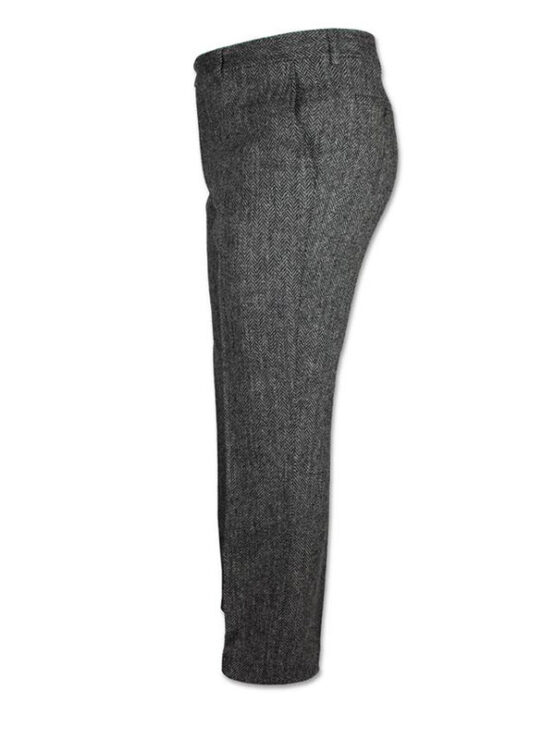 Harris Tweed Pantalon, Mens Tweed Trousers - Charcoal - Afbeelding 2