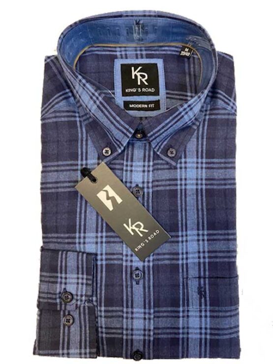 Flannel Shirt King's Road, Blauw Ruit