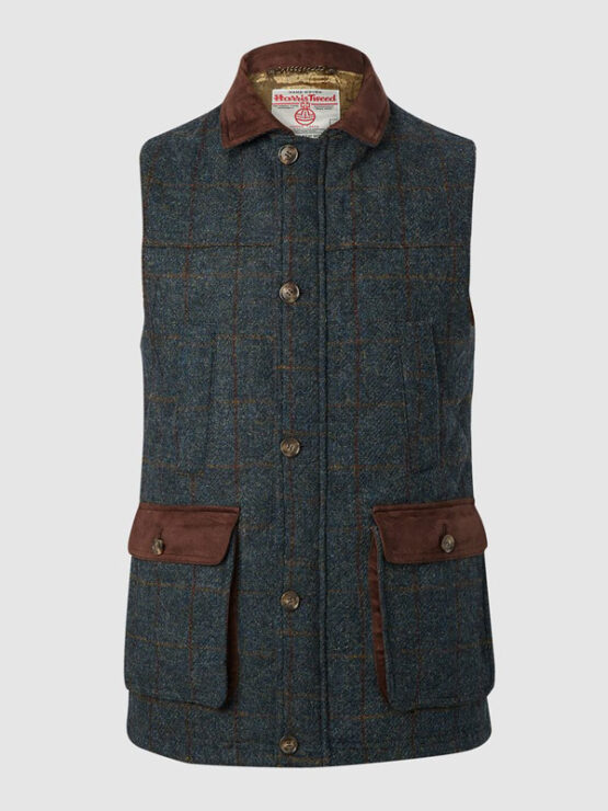 Harris Tweed Gilet, Bodywarmer blue