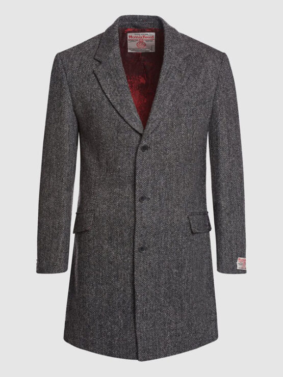 Harris Tweed Overjas, Murdo ¾ Coat - Charcoal