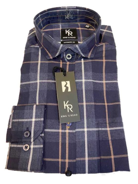 Flannel Shirt King's Road, Blauw Overruit - Afbeelding 2