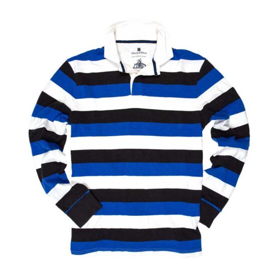 Classic Black, Blue & White 1871 Rugby Shirt