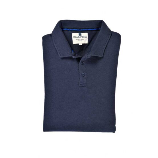 Long Sleeve Polo Shirt Blue