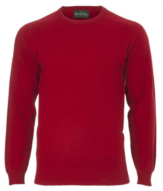 Alan Paine Lamswol Pullover Ronde-hals, Updated Fit - Red - Afbeelding 4