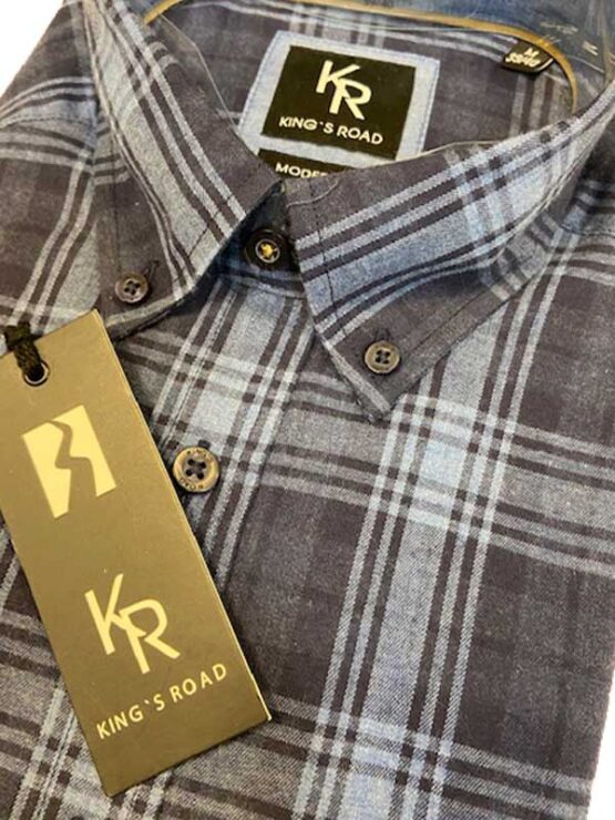 Flannel Shirt King's Road, Blauw Ruit - Afbeelding 3