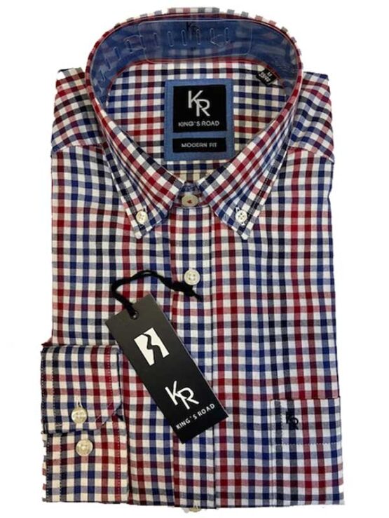 Flannel Shirt King's Road, Blauw Rood Blokje