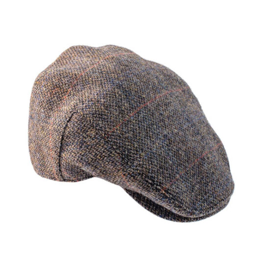 Harris tweed Flat cap Grijs met Overruit