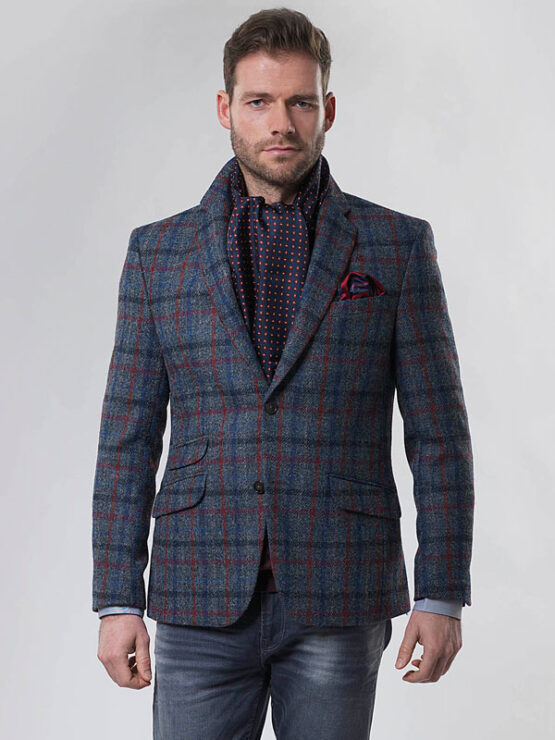 Harris Tweed Jacket Grijs Overruit 619 - Afbeelding 5