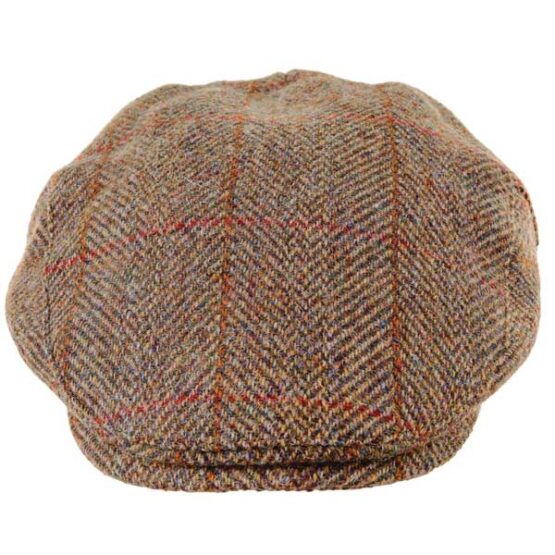 Harris tweed Flat cap Olive Gold