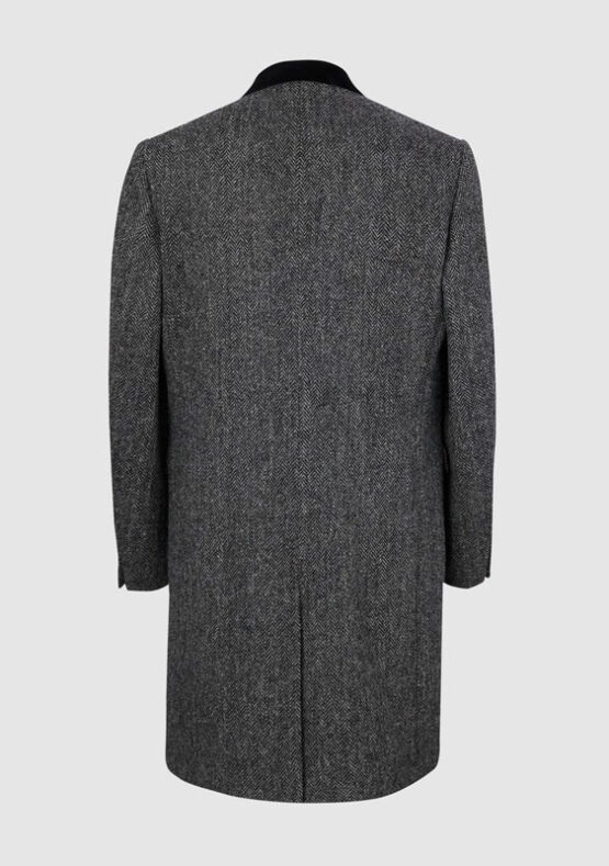 Harris Tweed Overjas, Chelsea Overcoat - Charcoal - Afbeelding 2