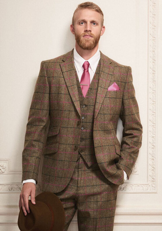 Yorkshire Tweed Colbert, Patrick Jacket - Green/Pink - Afbeelding 2