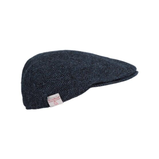 Flat Cap 610 Harris Tweed Blauw Visgraat - Afbeelding 3