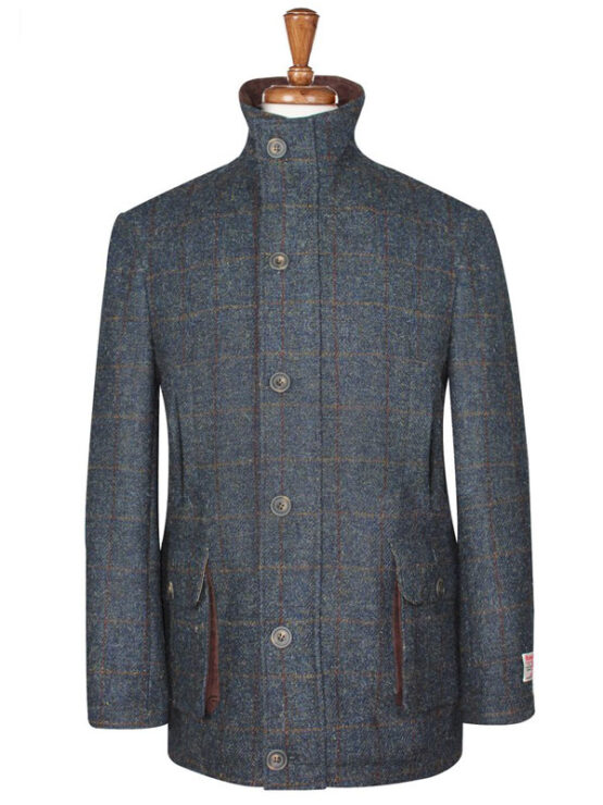 Harris Tweed Field Coat, Boyd Coat - Blue