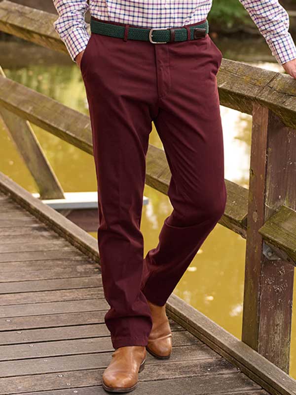 Wellington__katoenen_broek_rood