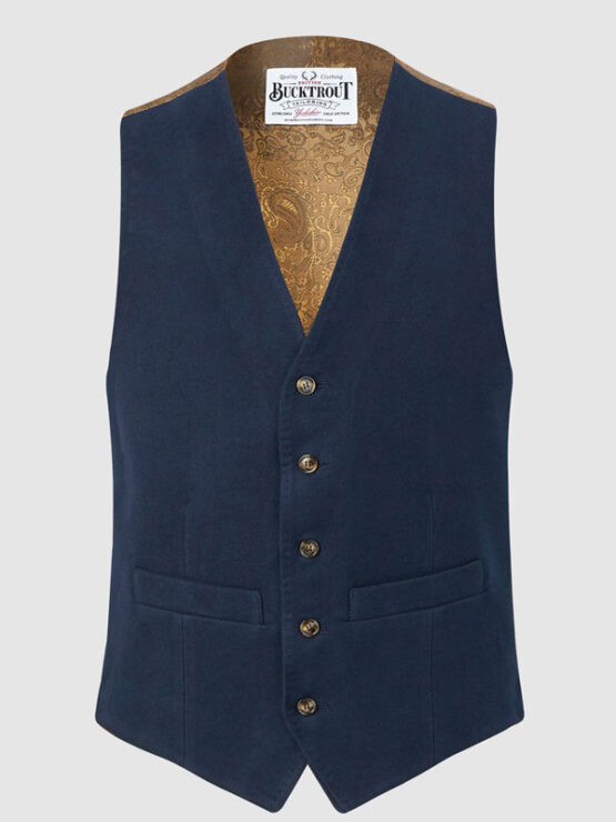 Vestje Moleskin, Iain Waistcoat - Blue