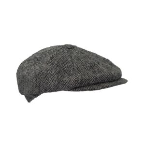 Bakerboy Cap Harris Tweed Steel Grey