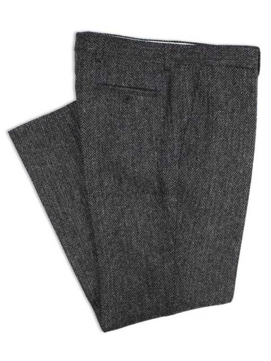 Harris Tweed Pantalon, Mens Tweed Trousers - Charcoal