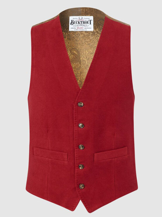 Vestje Moleskin, Iain Waistcoat - Red