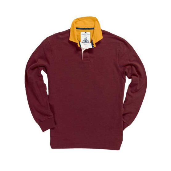 Classic Burgundy With Gold Collar 1871 Rugby Shirt